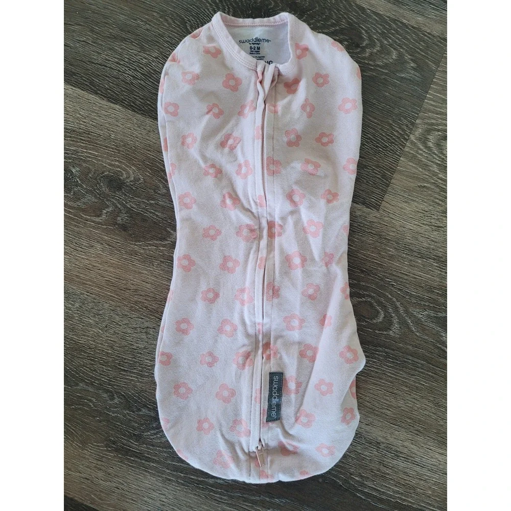 SwaddleMe by Ingenuity Baby Swaddle‎ 0-2M Pink Floral Flower Print Sleep Sack #9